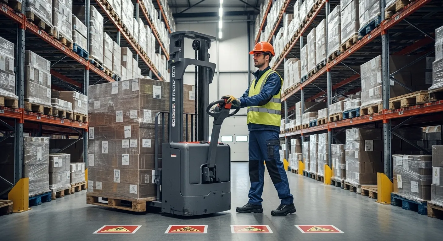 Treinamento prático para operadores de empilhadeira